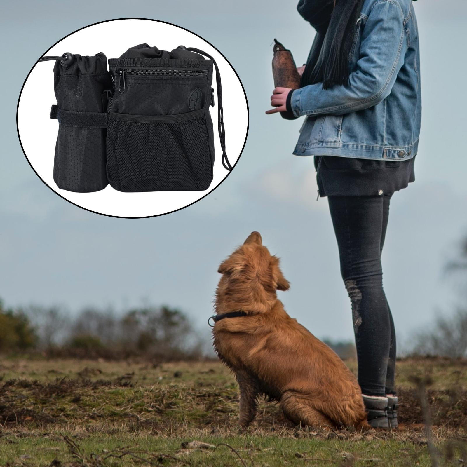 Bvdfgk Dog Treat Waist Bag Holder, Training Pouch, Waist Belt Shoulder Strap Fanny Pack Black