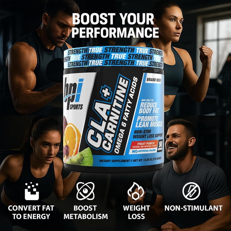 BPI Sports CLA Carnitine Weight Loss Support Formula Fruit Punch 50  Servings