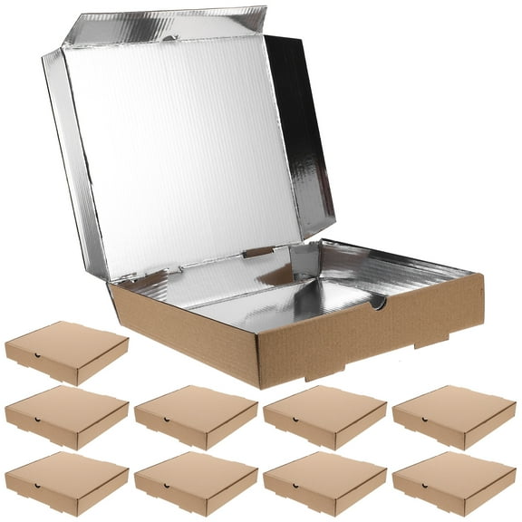 Masteelf 10 Pcs Insulated Pizza Box 18.50X18.50X4.00CM Light Brown