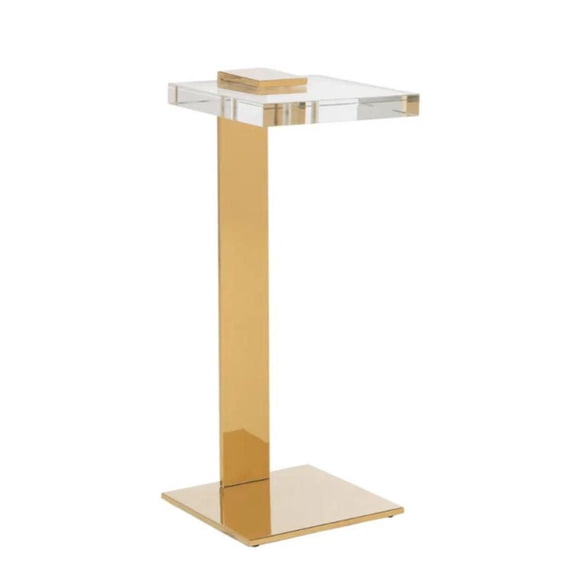 Take Me Home Demarrion Gold Side Table with a shiny brass frame