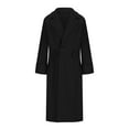 thumbnail image 3 of Lovskoo Womens Winter Coats Elegant Pea Coat Notched Lapel Collar Double Breasted Long Sleeve Wool Blend Overcoat Black, 3 of 8