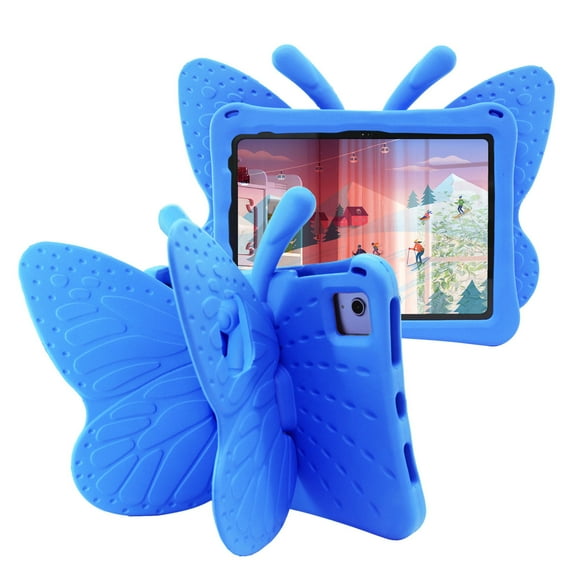 Aminegg iPad 10th Gen Kids Case Shockproof Stand Handle 10.9 inch Cover with Pencil Holder Blue
