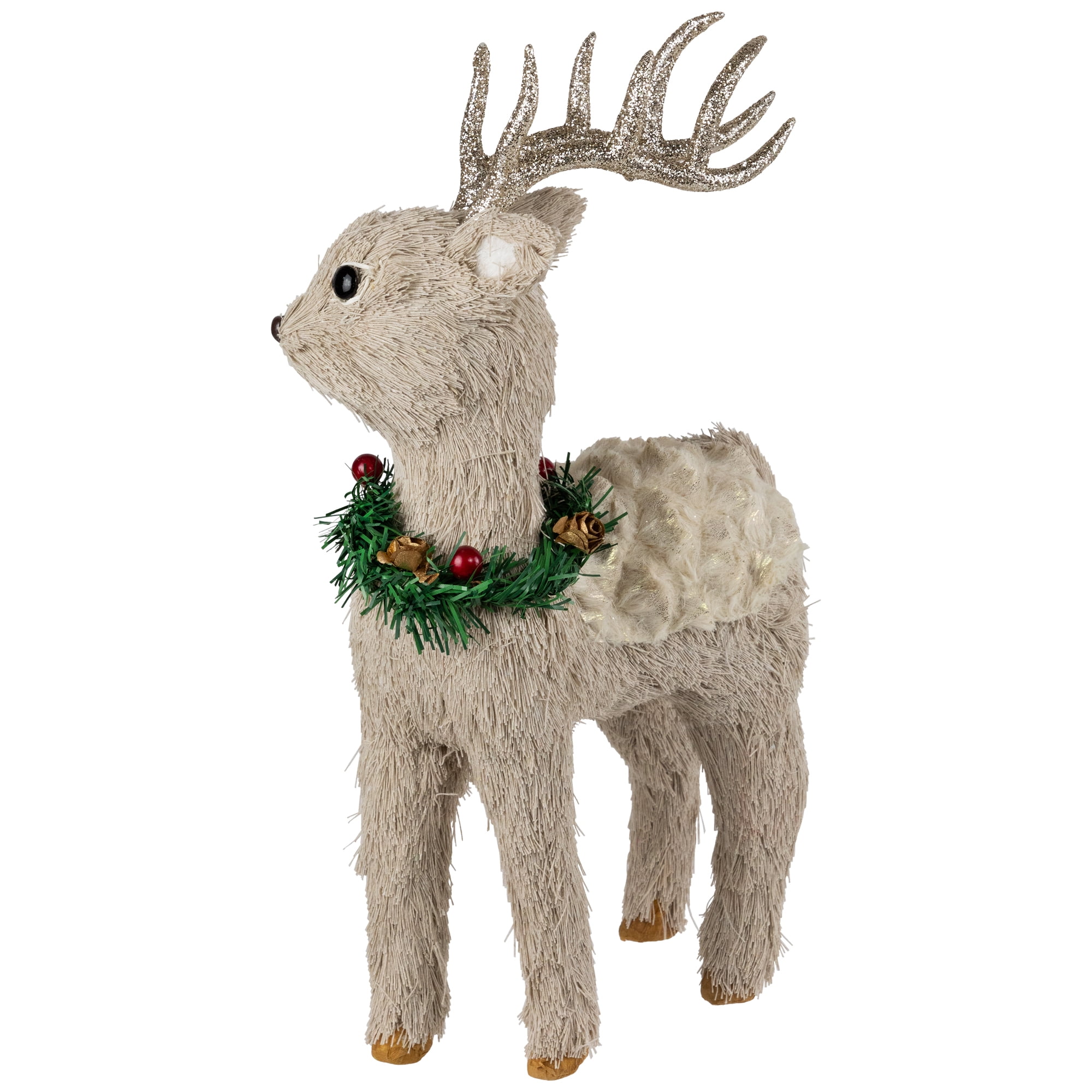 Northlight Woodland Reindeer with Wreath Christmas Figure - 13.75"