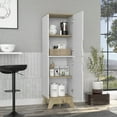 thumbnail image 2 of DeeHome Rutherford 2-Door Pantry Cabinet Light Oak and White, 2 of 7