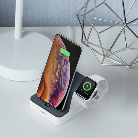 Belkin - PowerHouse Charging Dock for iPhone and Apple Watch - White