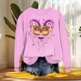 thumbnail image 2 of Craaazy Mardi Gras Clothing for Women Round Neck Long Sleeve Carnival Shirts Gifts, 2 of 6