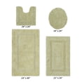 thumbnail image 2 of Better Trends Bath Rug 4 Piece Set 100% Cotton Soft Bathroom Seat Covers Water Absorbent Reversible Machine Washable for Bathroom Decor U-Shaped Toilet Base Contour Lid CoverSage Lux Collection, 2 of 4