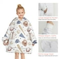 thumbnail image 6 of Baseball Uniform Pattern Blanket Hoodies for Kids 6-13YR Oversize Wearable Blanket Hoodies for Boys Girls Teens, 6 of 7