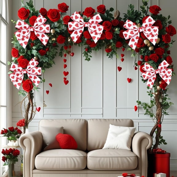 Uxgjfwu Valentine's DIY Self Adhesive Heart Ribbon, 2 Meter Length Decorative Strip for Crafts, Gift Wrapping, Party Decor, Easy to Cut and Apply, Red Color