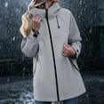thumbnail image 2 of Women's Hooded Lightweight Raincoat Outdoor Waterproof Windbreaker Warm Rain Jacket for Hiking and Casual Travel, 2 of 9
