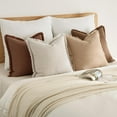 thumbnail image 5 of Fall Decorative Couch Pillow Covers Neutral Linen Fringe Throw Pillows Set of 4 Soft Rustic Cushions Boho Farmhouse Pillowcases for Bed Sofa Living Room Home Decor 18x18 Inch Beige/Brown/Green, 5 of 6