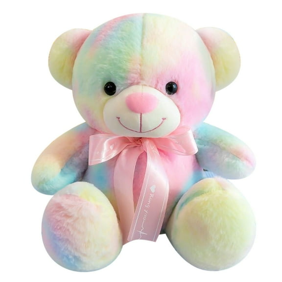 Aooww Cute Hugging Bear Plush Doll, Valentine's Day Gift Toy, Soft Cloth Stuffed Animal for Kids and Collectors,Multicolor