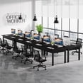 thumbnail image 4 of Tribesigns 63-Inch Executive Desk, Modern Office Computer Desk with Metal Sturdy Frame, Farmhouse Writing Table for Home & Office (Black), 4 of 8