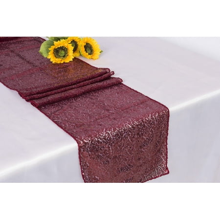 

LanJun 5pcs Sequin Tablecloth Sparkly Glitter Table Runner for Valentines Wedding Birthday Party Holiday Home Docorations Baby Shower
