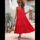 thumbnail image 4 of Vestidos de Verano para Mujer, Sin Mangas, Largos, con Escote en V, Informales, Fluidos y con . Rojo L, 4 of 8