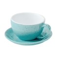 thumbnail image 4 of Taza Latte Art con platillo, taza de café de cerámica única para té, café y latte azul, 4 of 9