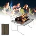 thumbnail image 4 of Greeniant Chimenea portátil al aire libre para fogatas, chimenea plegable de malla de acero inoxidable con bolsa de transporte para acampar, fogata, patio Kits de desorden para acampar Greeniant OD014179-00, 4 of 6