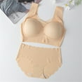 thumbnail image 2 of FUNUONY Sports Bras for Women Padded 2025 Trendy Bra and Panty Sets for Women Sets Smooth Comfort Bras and Underwear for Everyday Beige L, 2 of 9