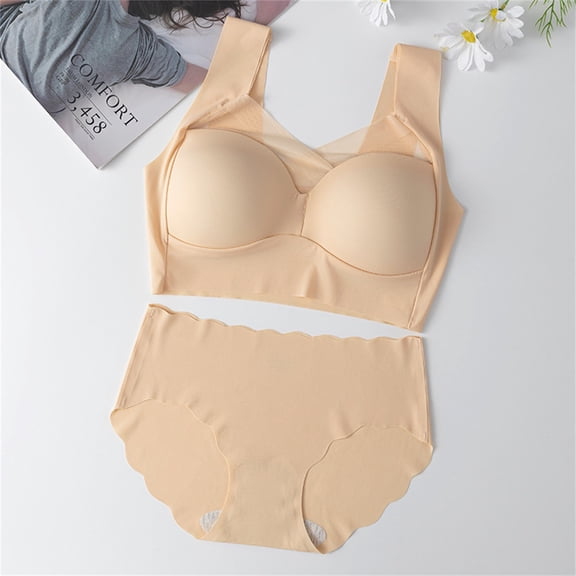 WCJM Women'S Nylon,Spandex Black Chemical Fiber Underwear Womens No Steel Ring French Womens Front Close Bra T Back Seamless Unlined Bra For Large Bust