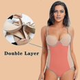 thumbnail image 3 of Underwire White Bodysuit Women Shapers Stretch Solid Color Silky Underwear Bodysuits Shapewear Burgundy, 3 of 5