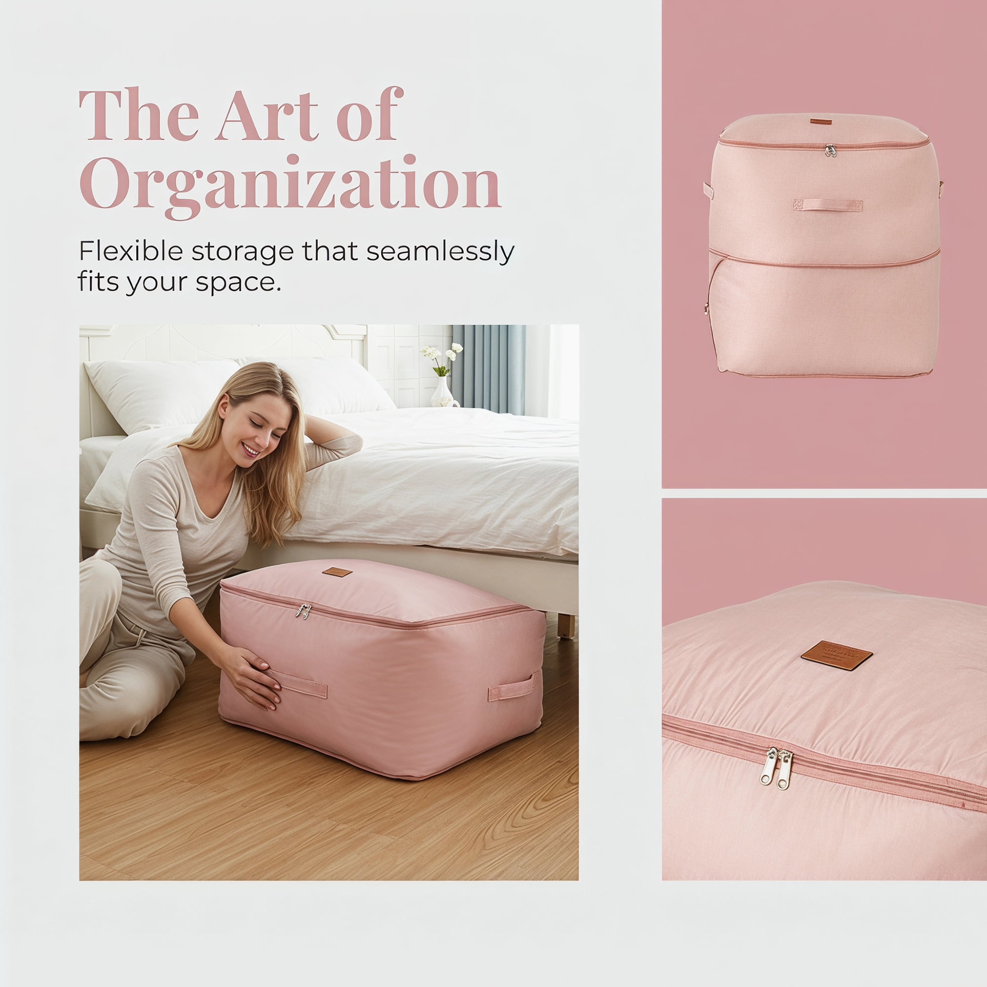 Unique Bargains Large Expandable Packing Bag with Tag Patch Design Pink 20.5"x16.5"x23.6"