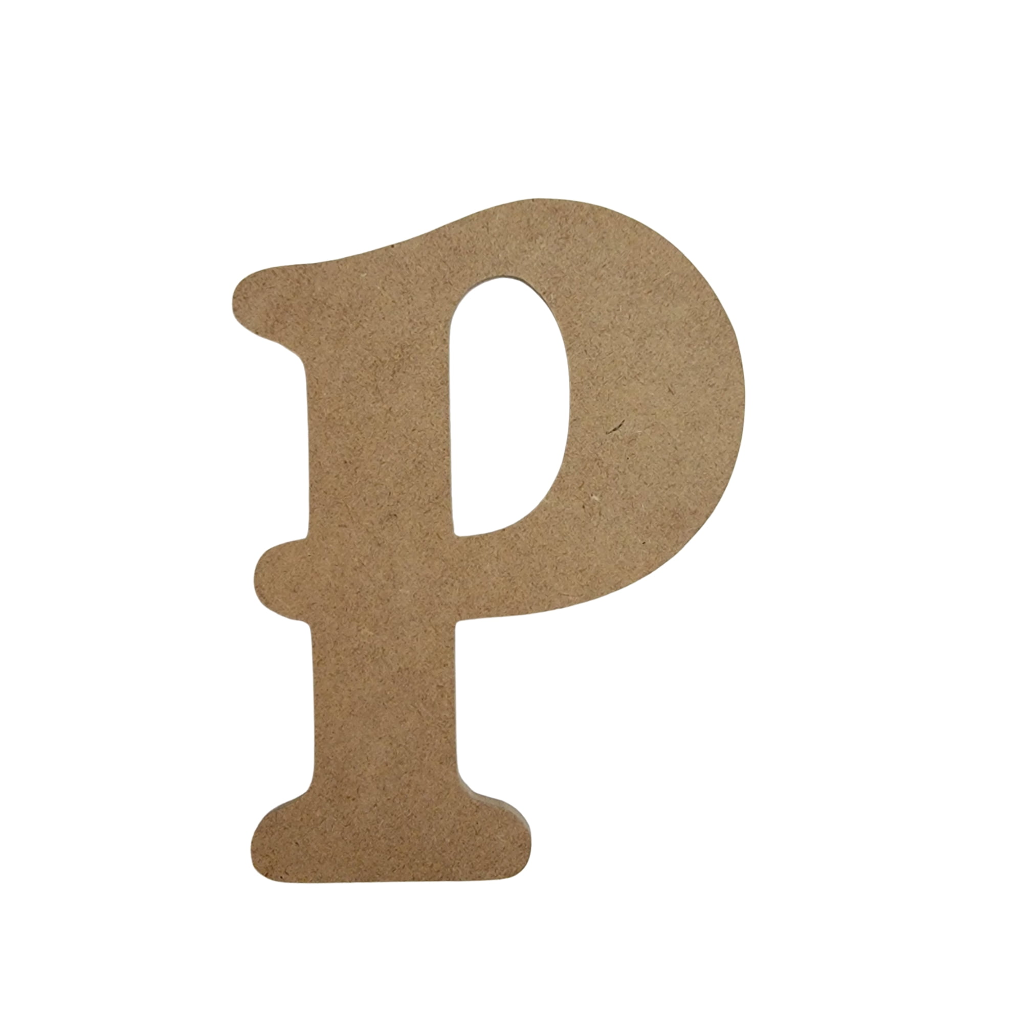 Whitewashed Wood Letter  "P" 5 inches Tall Free Standing 1 inch Thick 