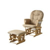 ACME Rehan 2-Piece Pack Glider Chair & Ottoman, Taupe Microfiber & Natural Oak