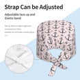 thumbnail image 4 of Scrub Caps Women Men - Pink Anchor Stripes Helm Vintage Soft Comfy Waterproof Adjustable Working Cap Scrub Hats Surgical Caps for Women Men With Sweatband, Nurse Caps for Women Men, 4 of 6