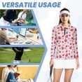 thumbnail image 7 of Uorisanigo Love Heart Womens Golf Shirt Casual Versatile Long Sleeve Golf Polo Shirts with Zipper Athletic Tops for Tennis Hiking & Outdoor Sports Size 2XL, 7 of 7