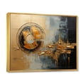 thumbnail image 2 of Designart "Gleaming Gold IV" Abstract Collages Floater Framed Wall Art Living Room, 2 of 7