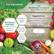 Botanic Choice 42 Fruits and Veggies Supplement Capsules, Herbal Dietary Supplement- 60 Count