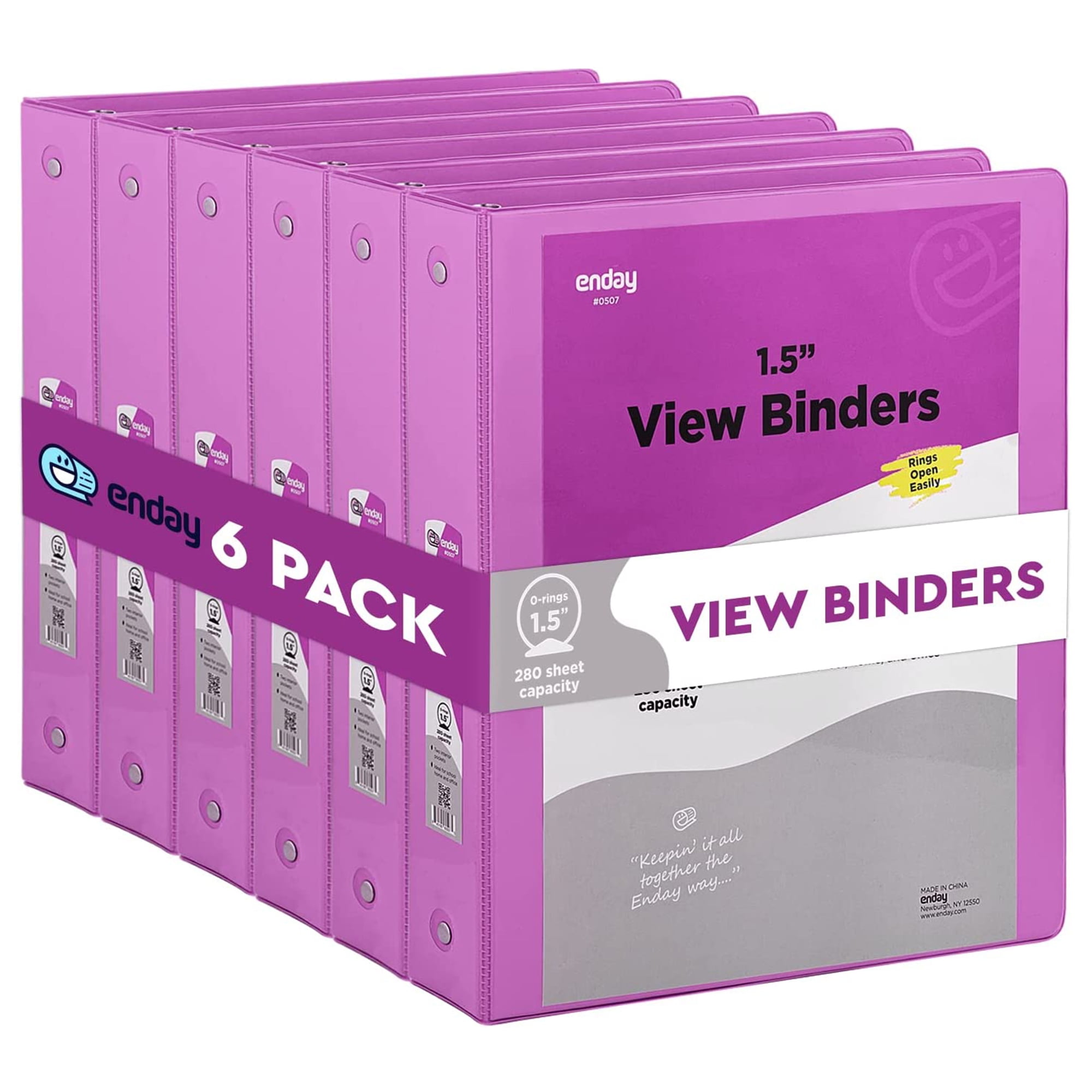 Enday 1.5 Inch Binder 3 Ring Binders with Pockets for Home, Office