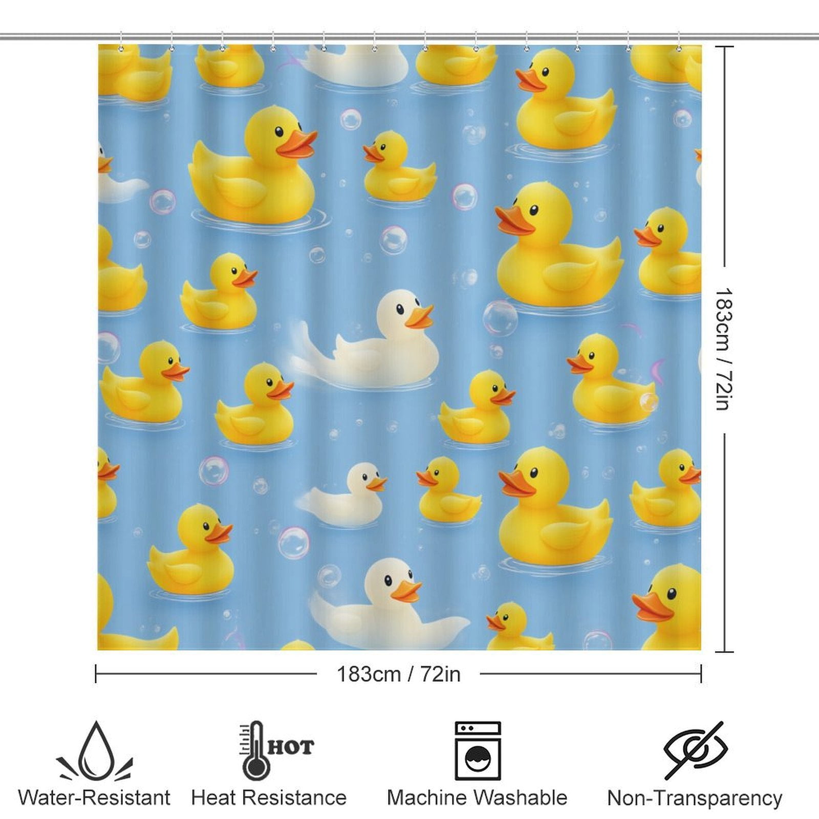 Bunch of Rubber Ducks Shower Curtain And Rugs Mat Set For Bathroom Bath Curtains Decoration Accessories Bathtub Screen 4 Pcs