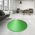 thumbnail image 4 of Ahgly Company Machine Washable Indoor Square Transitional Neon Green Area Rugs, 4' Square, 4 of 7