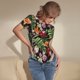 thumbnail image 3 of Fotbe Watercolor Tropical Flowers Body de Mujer con Cuello Redondo y Mangas Cortas, Sin Mangas Ajustado, Suave, Cómodo y Básico-Large, 3 of 7