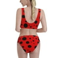 thumbnail image 3 of Picia Ladybug Pattern Women's High Waisted Bikini Scoop Neck Swimsuit Two Pieces Bathing Suit-, 3 of 8