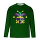 thumbnail image 4 of Ceisia Men's Mardi Gras Mask Print T-Shirt | Slim Long-Sleeve Crewneck Winter Casual Top Gift, 4 of 5