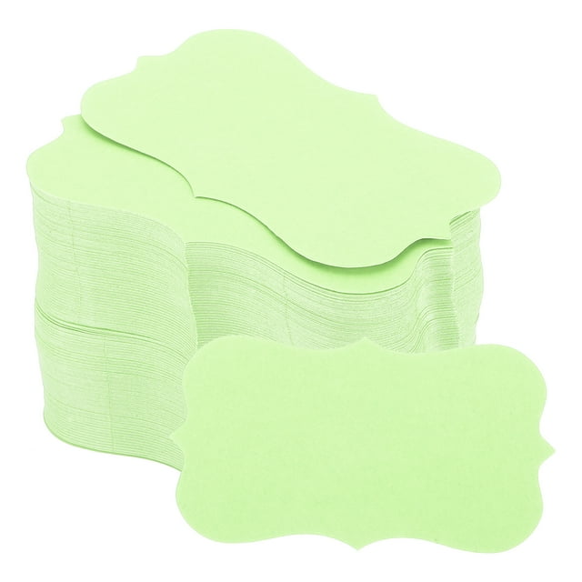 Unique Bargains 2' x 3.5' Blank Paper Business Cards Small Index Flash Cards Words Message Note Card Lace, Green 200 Pack
