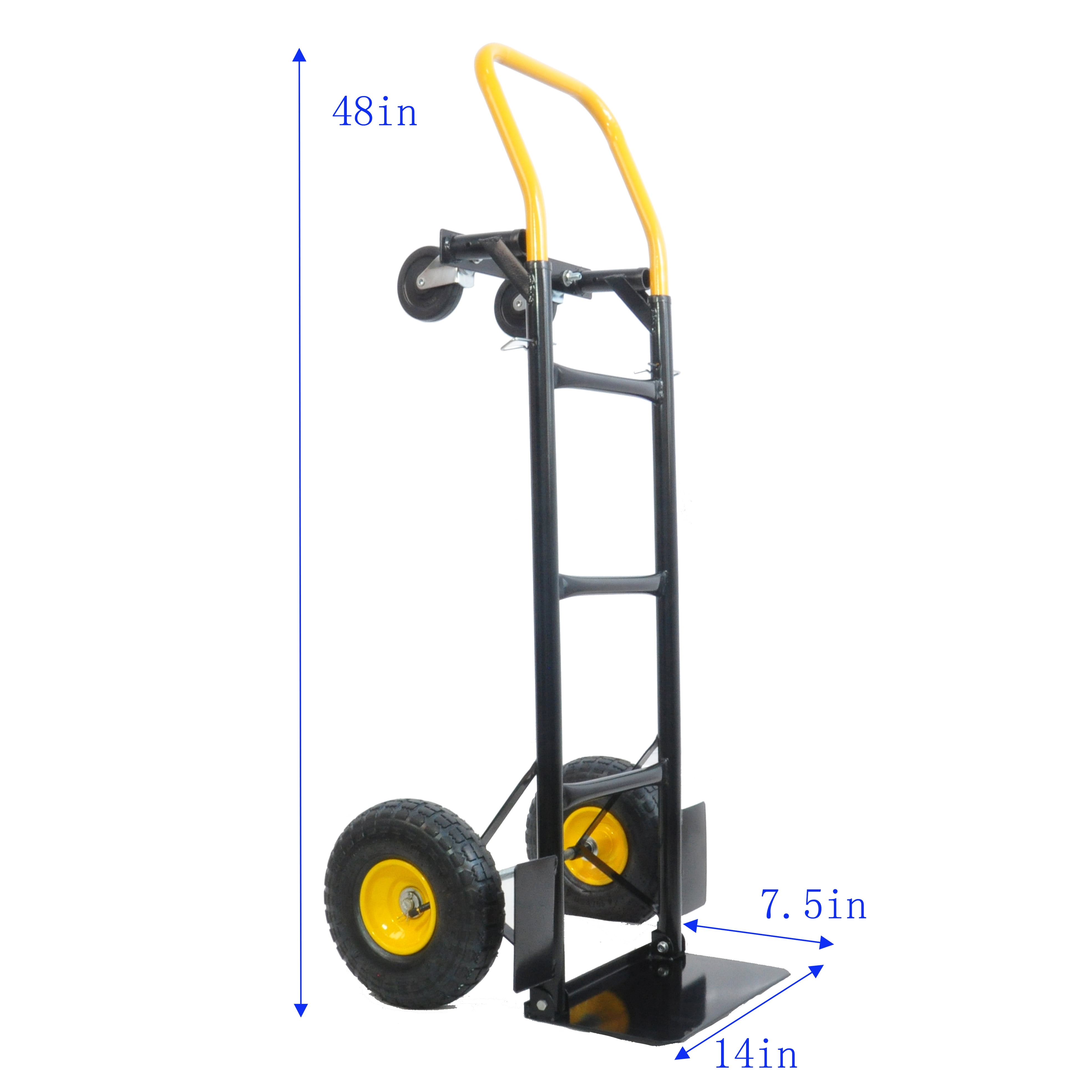 Heavy Duty Hand Truck & 4 Wheel Push Cart 330 Lbs Capacity Swivel Wheels