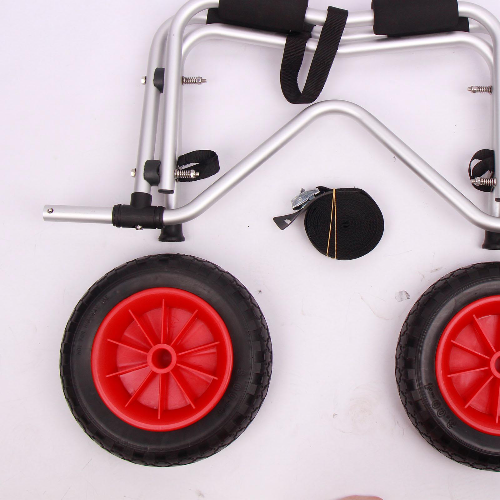DimyFew Puncture Proof Rubber Tyres on Red Wheel, Kayak Trolley/Trailer Wheel M M