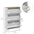 thumbnail image 3 of HOMCOM Armoire à Chaussures avec 3 Tiroirs Basculants pour 24 Paires de Chaussures, Blanc, 3 of 10