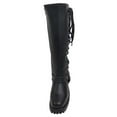 thumbnail image 2 of Unik Women's Premium Leather Laced Motorcycle Boots, 12000-17 (Black, 11), 2 of 5