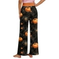 thumbnail image 4 of Womens Halloween Pajamas Pants with Drawstring Waist Ladies Spider Pumpkins Ghost Print Pajama Cute Soft Long Bottoms Womens Pj Pants Pjs Jammies Gift, 4 of 4