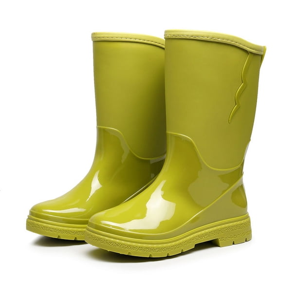 Botas de lluvia para mujer de tubo alto de color caramelo multicolor, botas impermeables de una pieza a prueba de lluvia