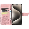 thumbnail image 2 of Case for iPhone 16 Pro Wallet Case for Women, Leather Flip Phone Case with Kickstand Magnetic and Card Holder Protective Case Cover for iPhone 16 Pro 6.3 inch Butterfly Rose Gold SD, 2 of 10