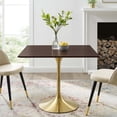 thumbnail image 5 of Modway Lippa 36" Square Wood Dining Table in Gold Cherry Walnut, 5 of 6