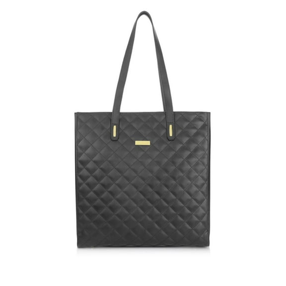 JOY & IMAN Diamond Quilted Genuine Leather Tote Bag with RFID