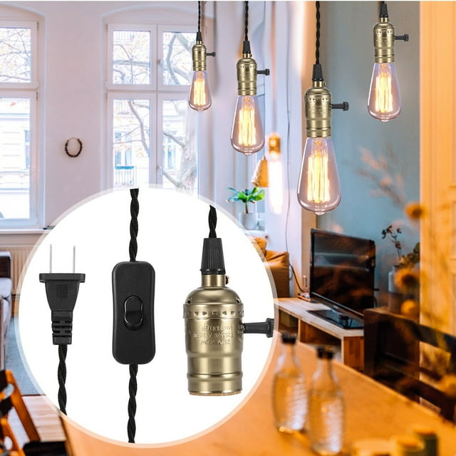 Portalámparas, duradero, portátil, conveniente cable de enchufe de luz para lámparas de bombilla para lámparas incandescentes para lámparas de tungsteno para el hogar LYUMO No se aplica