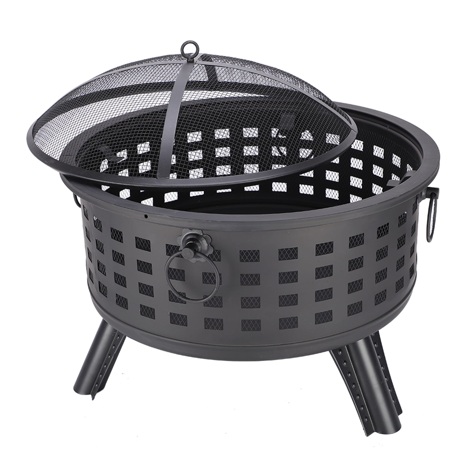 Private Jungle 26" Round Lattice Fire Bowl Black, Outdoor Fire Pit Large Bonfire Wood Burning Patio & Backyard Firepit Private Jungle 26" Round Lattice Fire Bowl Black, Outdoor Fire Pit Large Bonfire Wood Burning Patio & Backyard Firepit