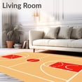 thumbnail image 2 of ODIKA 4'x6' Machine Washable Non-Slip Area Rug, Basketball Court Wood Floor Key Lines High Traffic Rug, Beige, 841052, 2 of 7